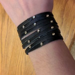 Black faux leather bracelet